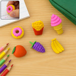 3D Food Fancy Colorful Erasers – Cute Novelty Eraser Set for Kids (1 Set)