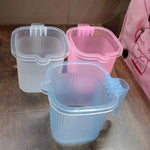 Plastic Square Transparent  Bath Water Mug (1 Pc / 1000 ML / Mix Color)
