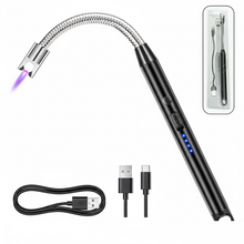 Long Flexible USB Rechargeable Electric Arc Lighter – Windproof, Flameless Plasma