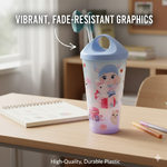 Unicorn Kids Water Bottle with Straw & Spill-Proof Lid (No Light)