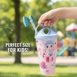 Unicorn Kids Water Bottle with Straw & Spill-Proof Lid (No Light)