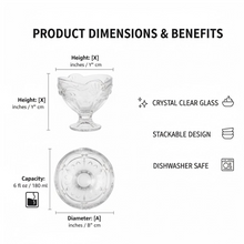 Glass Ice-Cream Cup Set, Home & Kitchen Serving or Dessert Cup (6 Pcs Set)