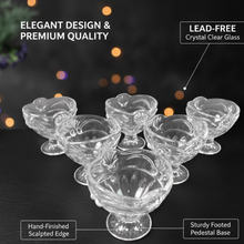 Glass Ice-Cream Cup Set, Home & Kitchen Serving or Dessert Cup (6 Pcs Set)