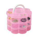 3-Layer Transparent Plastic Flower-Shaped Storage Box with 9 Grids