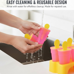 Kulfi Maker Moulds Set Plastic Homemade Kulfi Mould 6pcs Set For Freezer Use