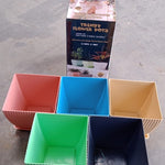 Trendy Square Plastic Flower Pots Set of 5