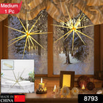 3D Gold Star Hanging Decoration Star, Acrylic Look Hanging Luminous Star