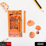 Football & Basketball Stationery Kit – Pencil, Sharpener & Eraser (Birthday Gift)