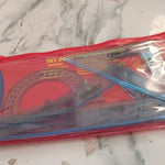 4-Piece Transparent Geometry Instrument Set with Ruler