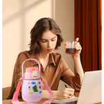 Stainless Steel Vacuum Insulated Water Bottle with Handle & Sticker (700 ML)