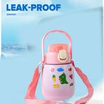 Stainless Steel Vacuum Insulated Water Bottle with Handle & Sticker (700 ML)