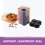 Plastic Lock Food Storage 4 Section Container Jar for Grocery, Fridge Container.