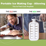Foldable Ice Tray with Lid, 2-in-1 Ice Ball Maker