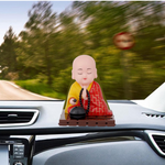 Red Solar Powered Sitting Buddha Statue (1 Pc / Medium)