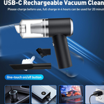 2 in 1 Wireless Vacuum Cleaner – 120W Handheld USB Rechargeable for Home & Car (1 Pc)