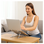 Metal Portable Laptop Stand – 6-Angle Adjustable Riser for Laptops, Phones & Tablets