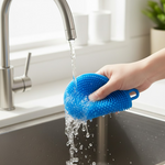Silicone Dish Scrubber Sponge Mildew Free, Non Stick, Heat Resistant