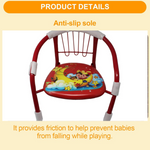 Multicolor Cartoon Design Baby Chair with Metal Backrest Soft Cushion for Kids 4 Pcs