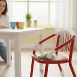 Multicolor Cartoon Design Baby Chair with Metal Backrest Soft Cushion for Kids 4 Pcs
