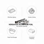 Heavy-Duty Aluminum Foil Roll – Non-Stick, Thick Sheet Baking & (10m x 300mm)