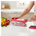 Ganesh Plastic Chopper Vegetable and Fruit Cutter, Red