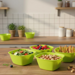 Square Plastic Bowl For Serving Food (Pack of 4)
