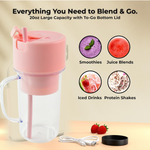 Portable Crusher Juicer With Handle & Straw, USB Rechargeable Multi Blades (420 ML)