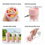 Portable Crusher Juicer With Handle & Straw, USB Rechargeable Multi Blades (420 ML)