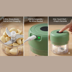Wireless USB Rechargeable Mini Electric Garlic Machine / Chopper 3 Blades (300Ml)