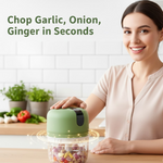 Wireless USB Rechargeable Mini Electric Garlic Machine / Chopper 3 Blades (300Ml)