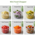 Wireless USB Rechargeable Mini Electric Garlic Machine / Chopper 3 Blades (300Ml)