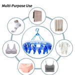 Plastic Round Cloth Drying Stand Hanger with 18 Clips (Multicolour)