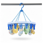 Plastic Round Cloth Drying Stand Hanger with 18 Clips (Multicolour)