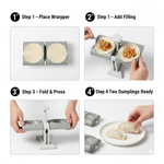 Double-Head Dumpling Maker Mold – Press Two Dumplings at Once (Brown Box)