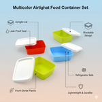 3-Piece Multicolor Airtight Container Set – Rectangular Food & Fridge Storage
