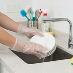 Large Disposable Gloves (100 Pcs): Clear Plastic, Multipurpose