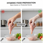 Large Disposable Gloves (100 Pcs): Clear Plastic, Multipurpose