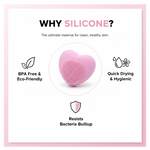 Heart-Shaped Silicone Face Wash Brush – Facial Cleansing Scrubber for Women