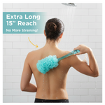 Loofah Back Scrubber with Long Handle, Soft Nylon Mesh Bath Brush (45 Cm)