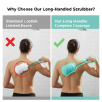 Loofah Back Scrubber with Long Handle, Soft Nylon Mesh Bath Brush (45 Cm)