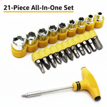 24pcs T shape screwdriver set Batch Head Ratchet Pawl Socket Spanner hand tools