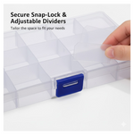 15-Grid Clear Plastic Jewelry Organizer Box with Dividers (1 Pc)