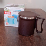 Coffee Mug with Lid & Handle – Plastic Covered Stainless Steel Mug (200 ML, Random Color)