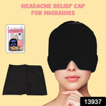 Black headache relief hat for migraines and stress relief