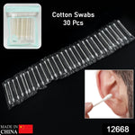 Double Head Cotton Ear and Nose Cleaning Disposable Sticks for Beauty  30 Pc Set