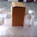 Set of plastic storage jars with easy flow lids