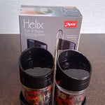Apex Helix Salt N' Pepper 2-Piece Plastic Jar Set with Stand
