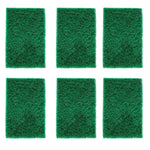 Aqua green sponge pads for cleaning, pack of 6 for kitchen use.