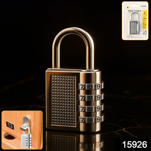 Heavy-Duty 4-Digit Resettable Combination Padlock (1 Pc)