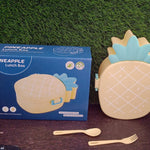 Kids Lunch Box Cute Pineapple Shaped Bento Box with Fork Spoon Snack Container